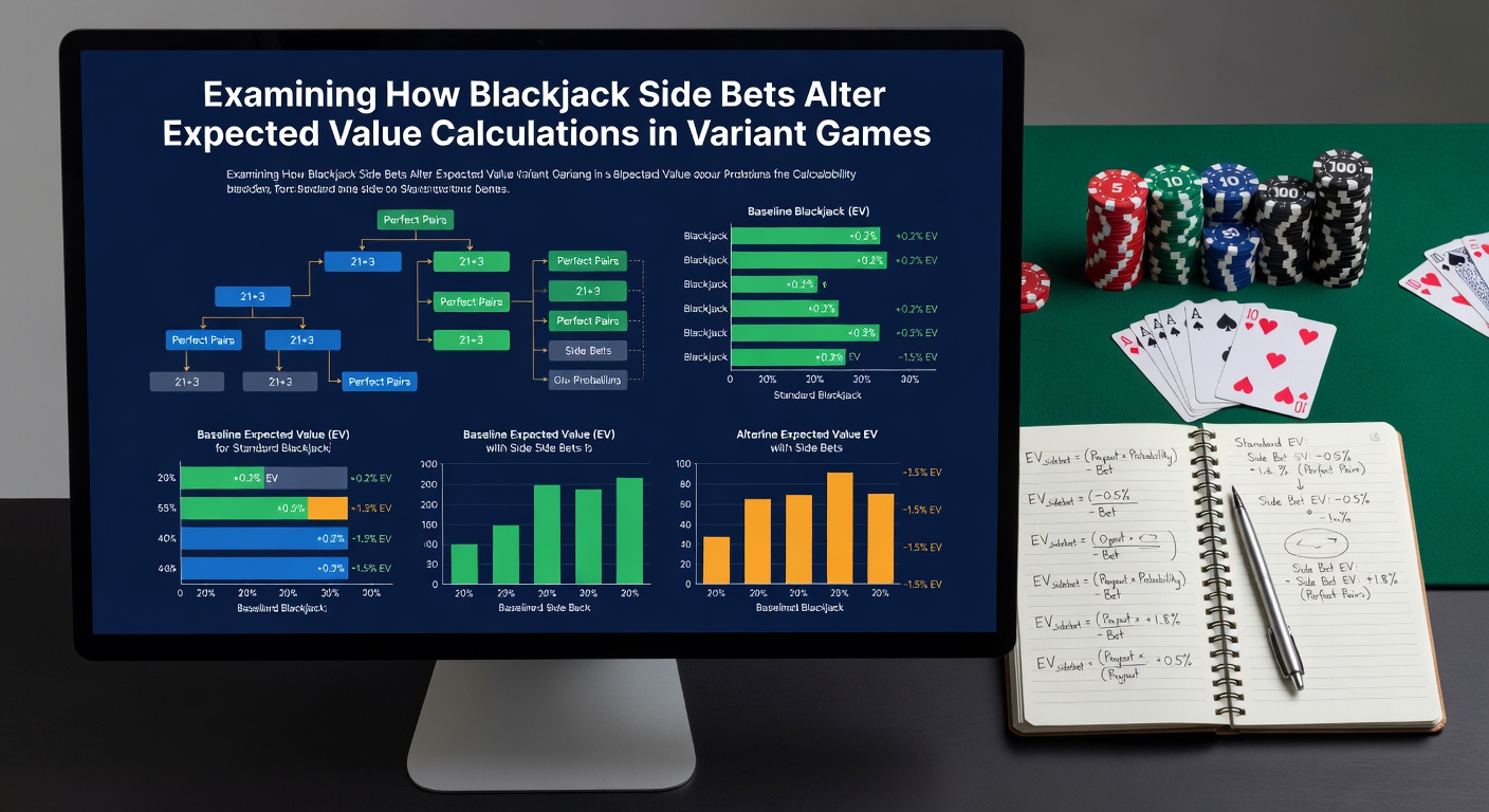 Blackjack table layout showing side bet betting circles alongside main wager areas